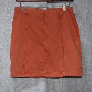 Free People Rust Orange High-Waist Mini Skirt 8